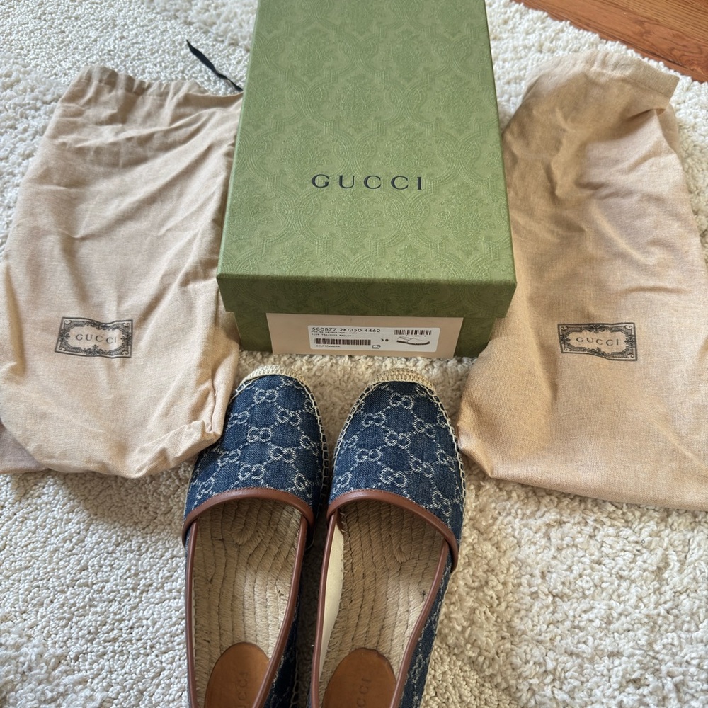 Gucci Blue Monogram Espadrilles - Picture 4 of 4